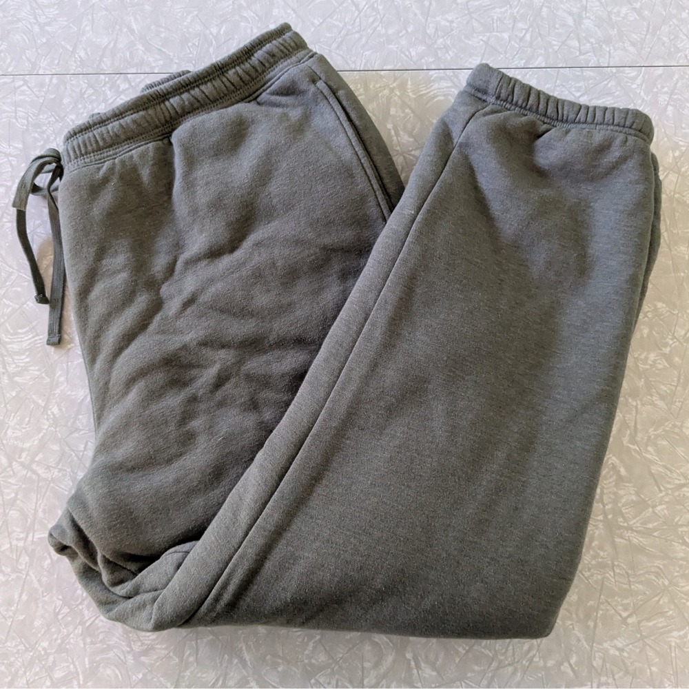 Eddie Bauer Mens XL Sherpa Lined Joggers Olive Green Thick Warm Cozy Sweatpants